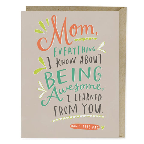 Don't Tell Dad Mother's Day card